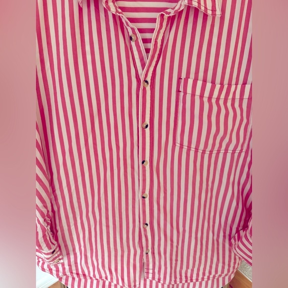 Free People Freddie tunic button-down in Coral - Picture 5 of 9